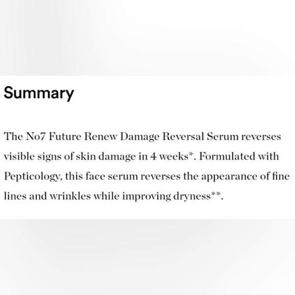 No7 FUTURE RENEW DAMAGE REVERSAL SERUM - Picture 7 of 8